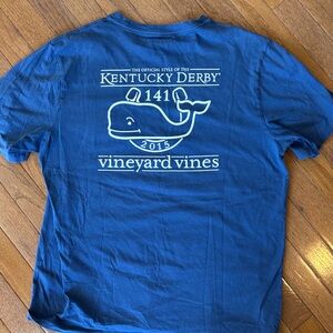 Vintage 2015 Vineyard Vines Blue Tee with Pink Pocket